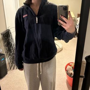 Vineyard vines quarter zip shep shirt navy and gray